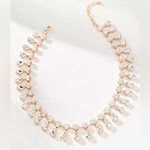 Anthropologie Glam Crystal Collar Necklace